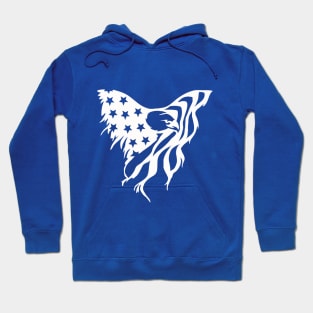 Tattered Eagle Flag (white) Hoodie